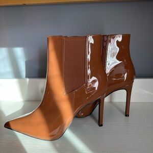 INC Katalina Cognac Heel Bootie Size 8.5